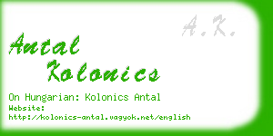 antal kolonics business card